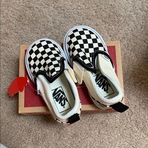 NEW Vans Classic Checkerboard Velcro Slip-ons